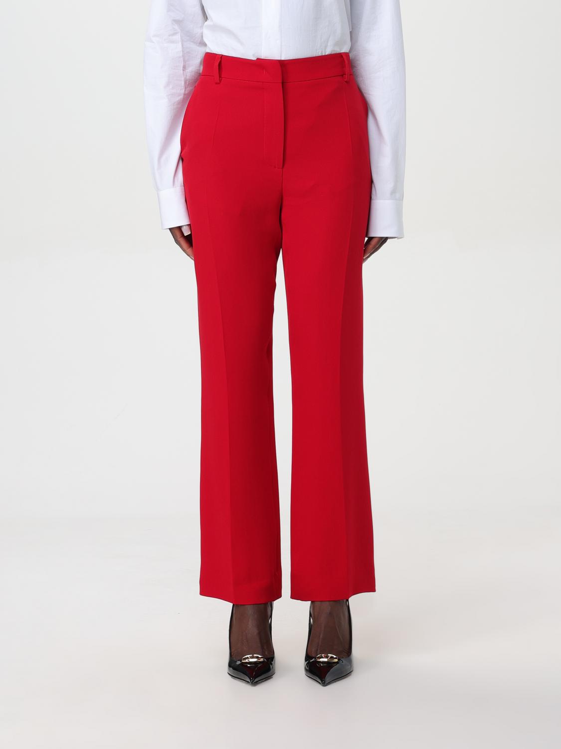 Shop Valentino Pants  Woman Color Red In Rot