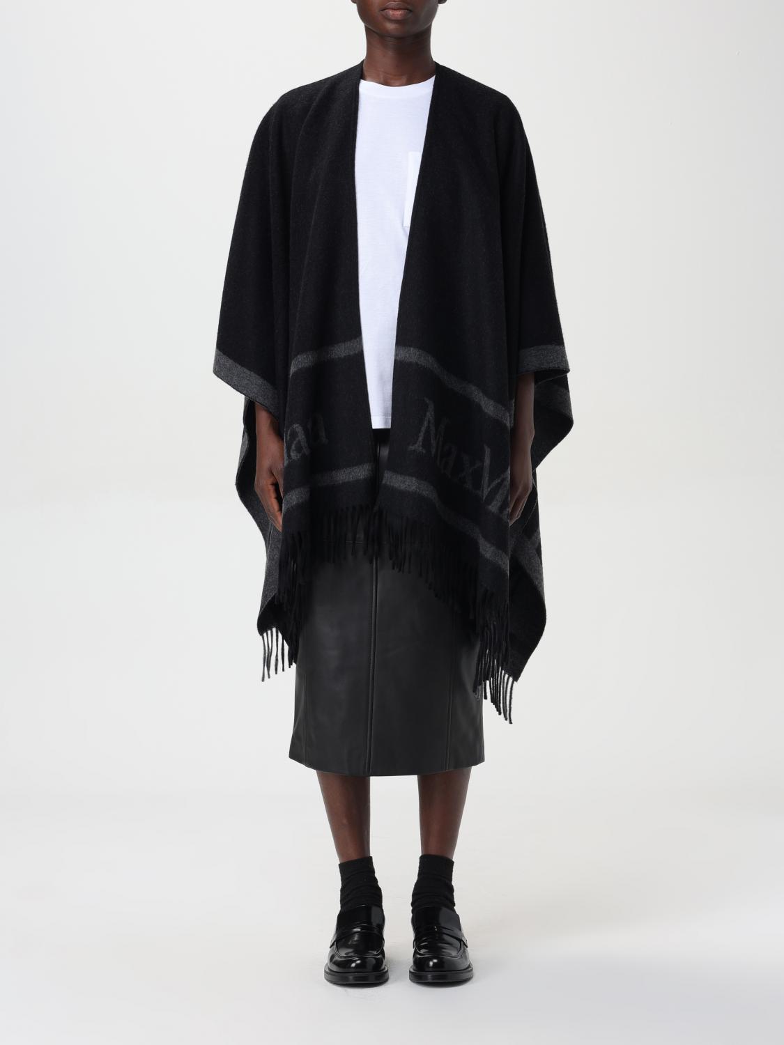 Shop Max Mara Cape  Woman Color Black In 黑色