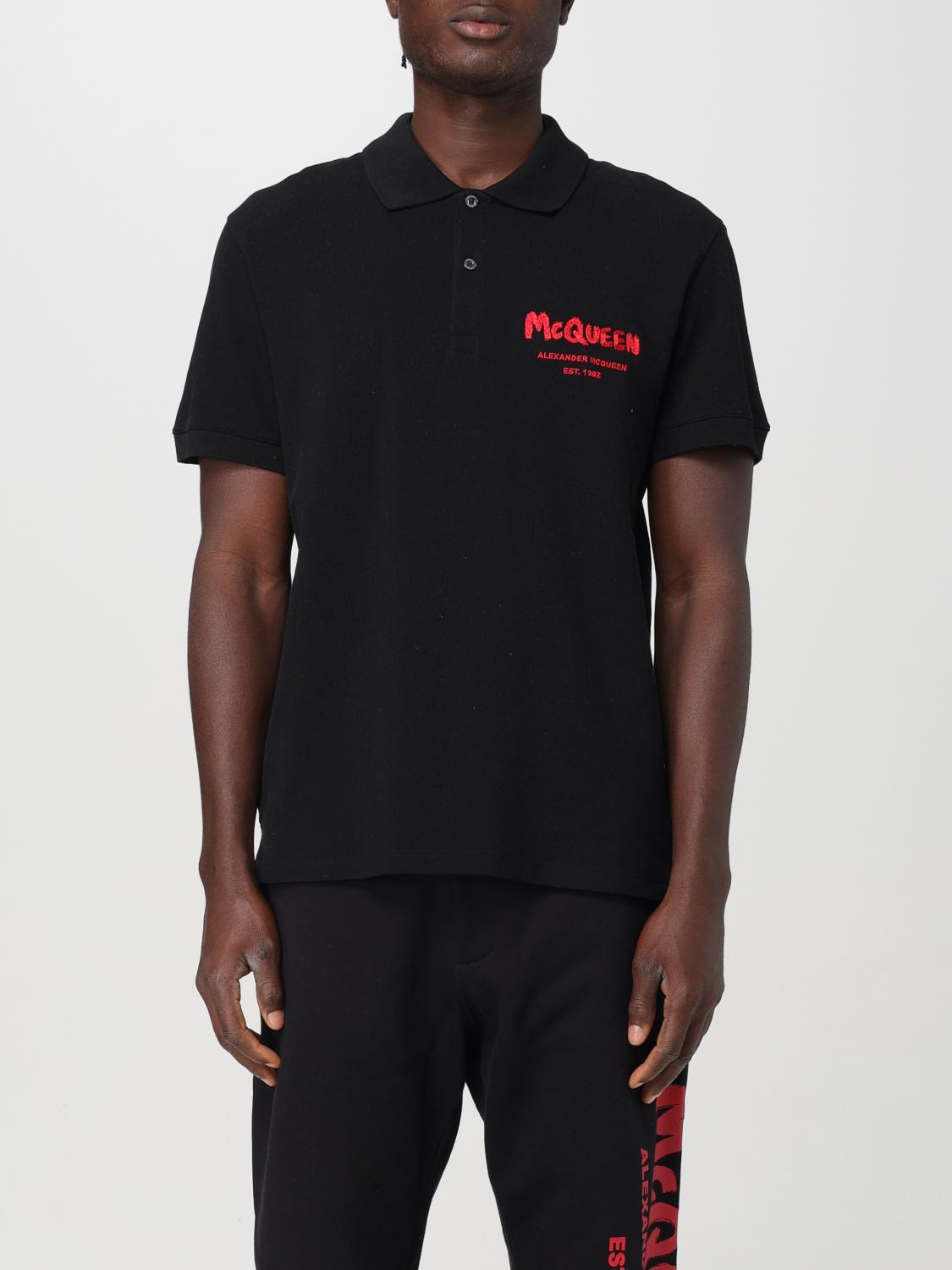 Shop Alexander Mcqueen Polo Shirt  Men Color Black In 黑色