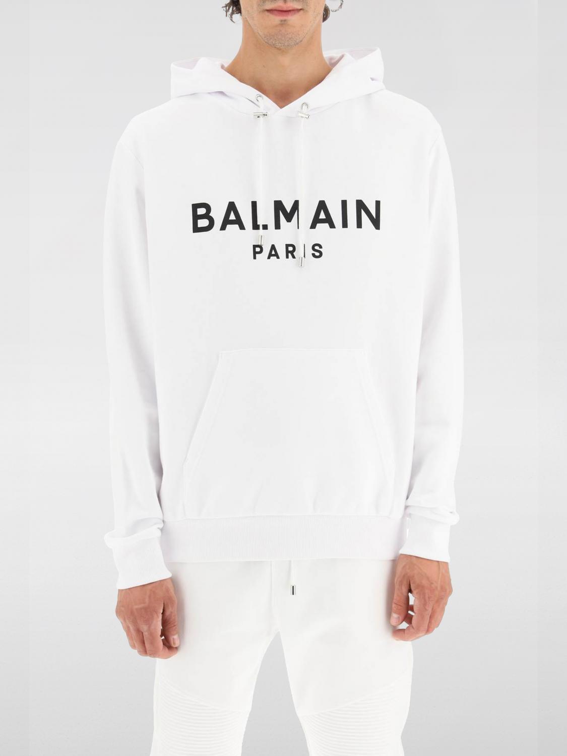 Shop Balmain Sweatshirt  Men Color White In Weiss