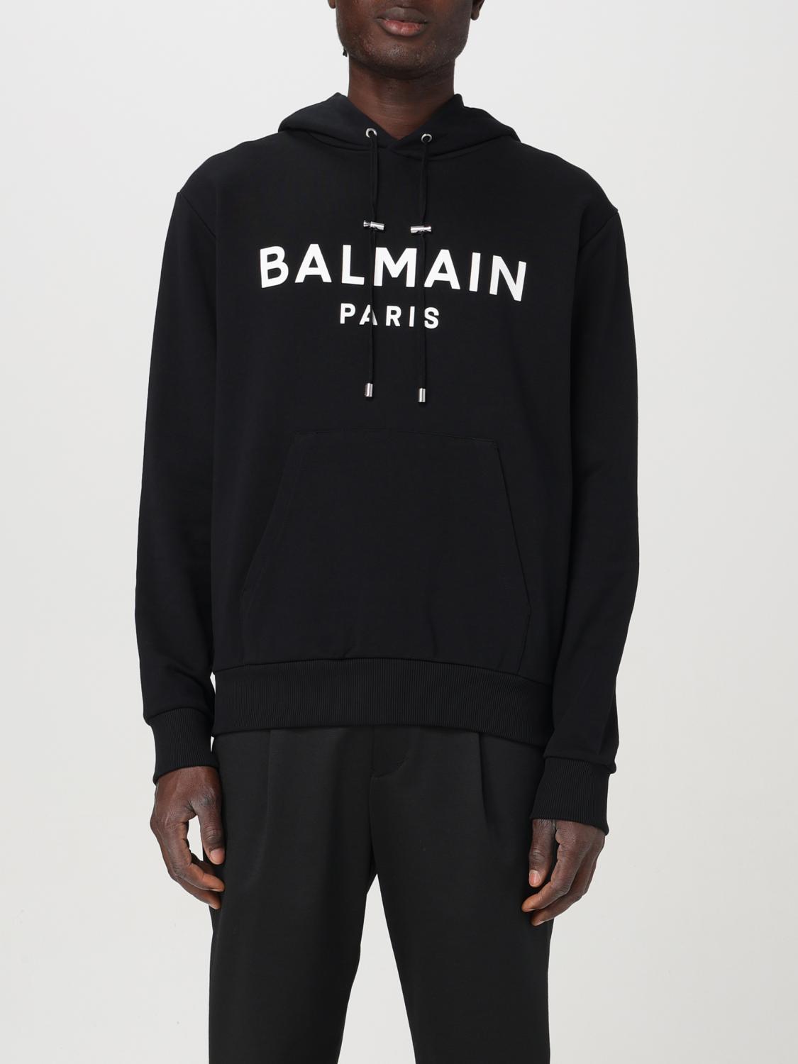 Shop Balmain Sweatshirt  Men Color Black In 黑色