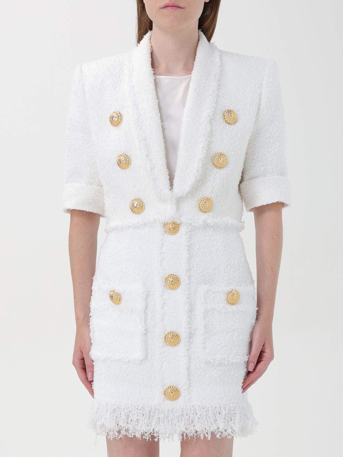 Shop Balmain Blazer  Woman Color White In 白色