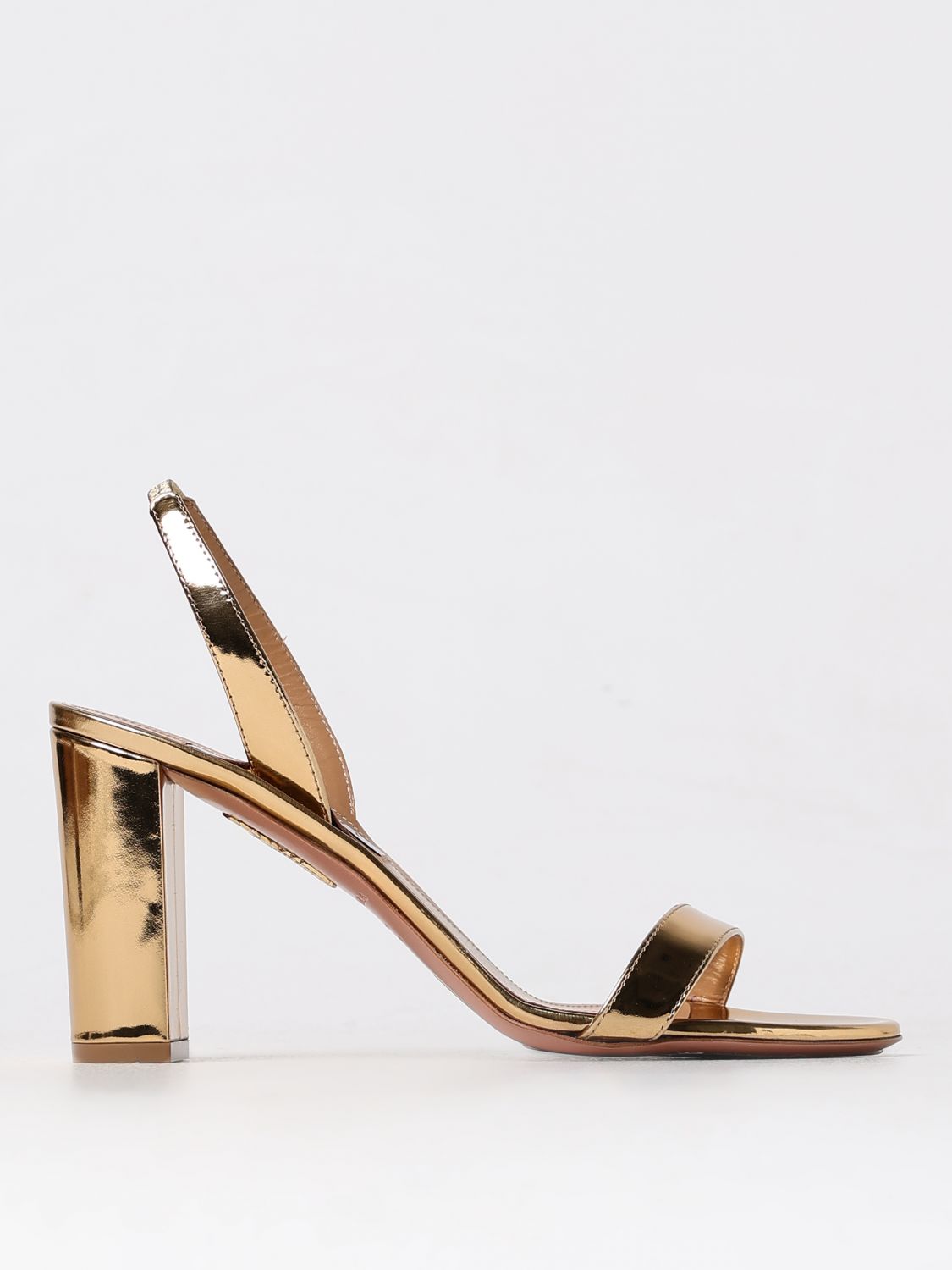 Shop Aquazzura Heeled Sandals  Woman Color Gold