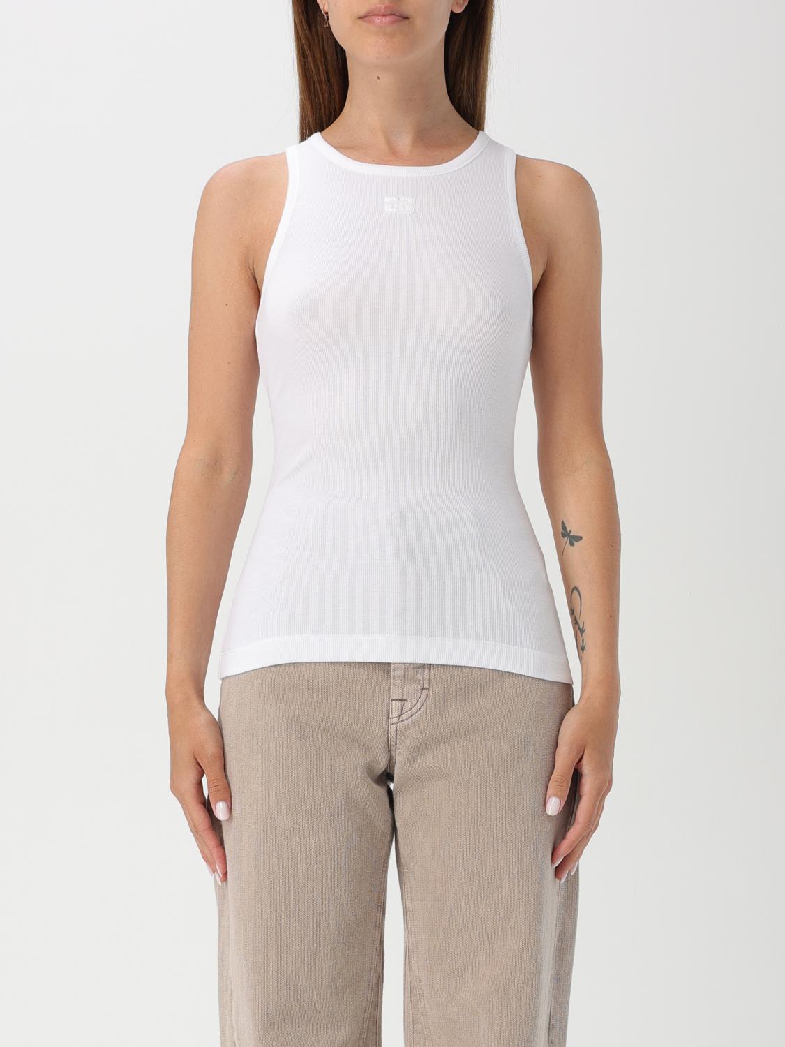 Shop Ganni Top  Woman Color White In 白色