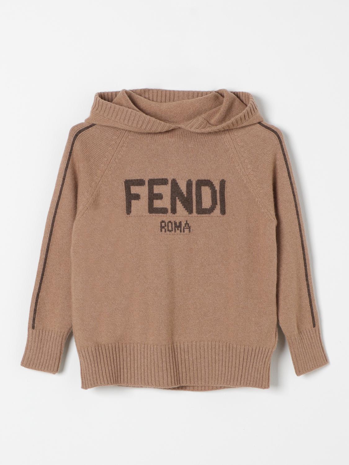 Shop Fendi Sweater  Kids Color Brown In Braun