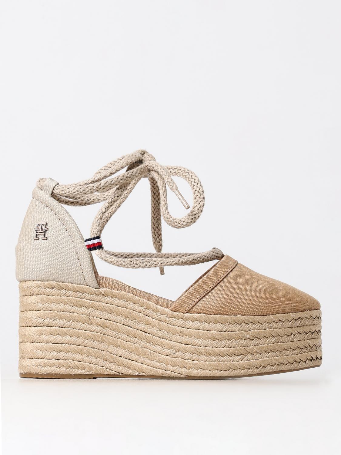 Shop Tommy Hilfiger Wedge Shoes  Woman Color Kaki