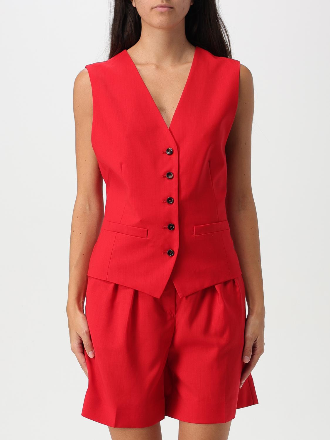 Shop Max Mara Waistcoat  Woman Color Red In 红色