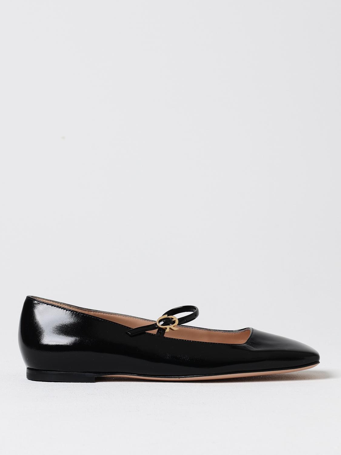 Shop Gianvito Rossi Ballet Flats  Woman Color Black In Schwarz