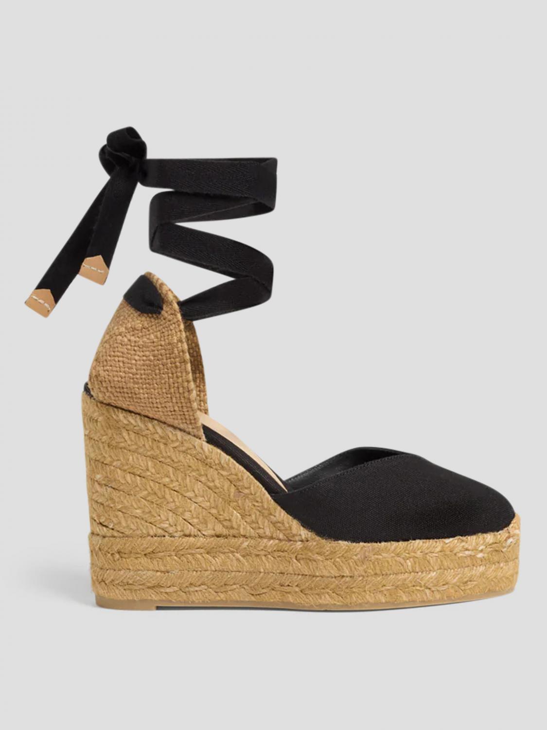 Castaã±er Chiara Wedge Espadrilles In Black