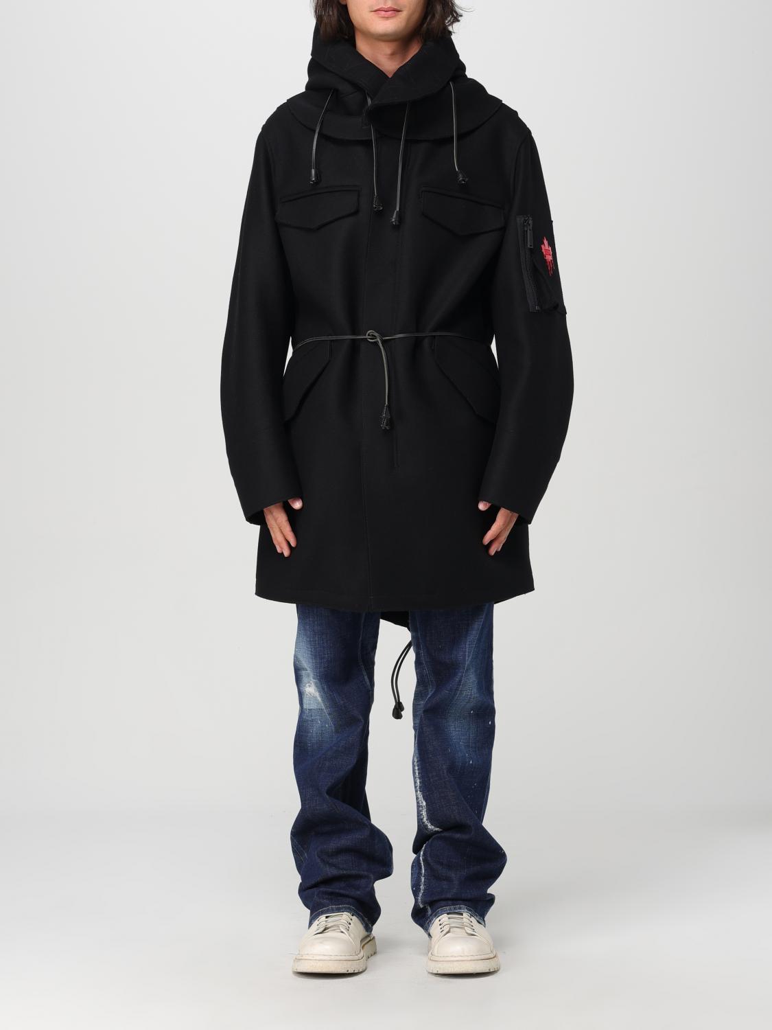 Shop Dsquared2 Coat  Men Color Black In Schwarz