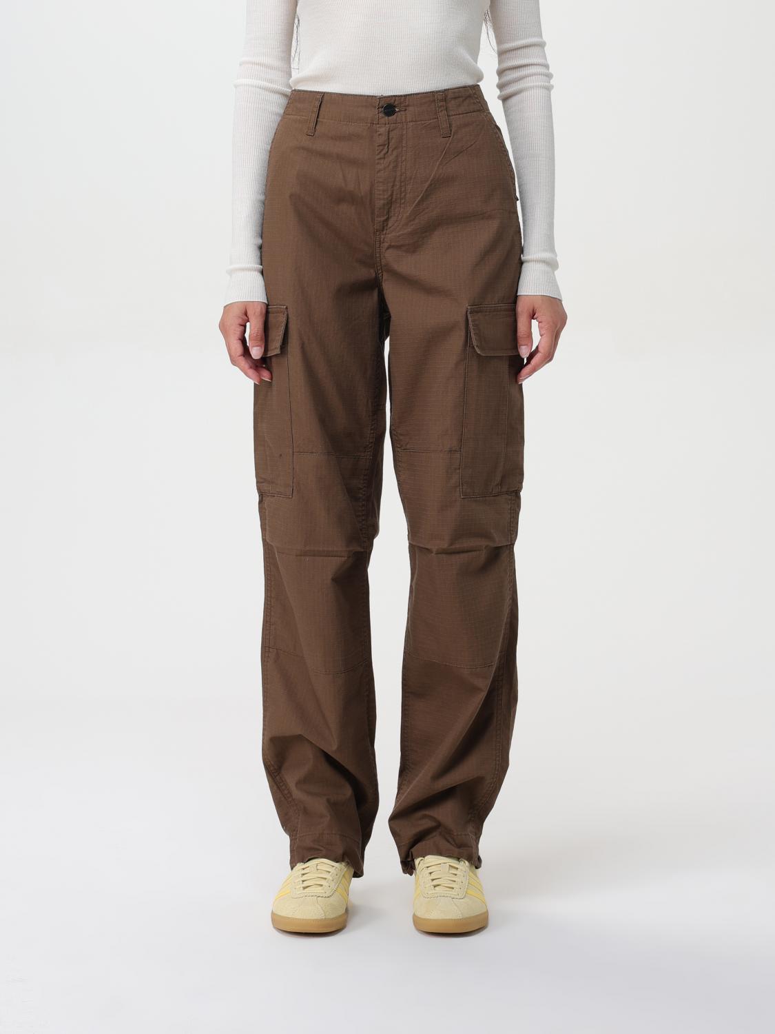 Shop Carhartt Pants  Wip Woman Color Brown In Braun