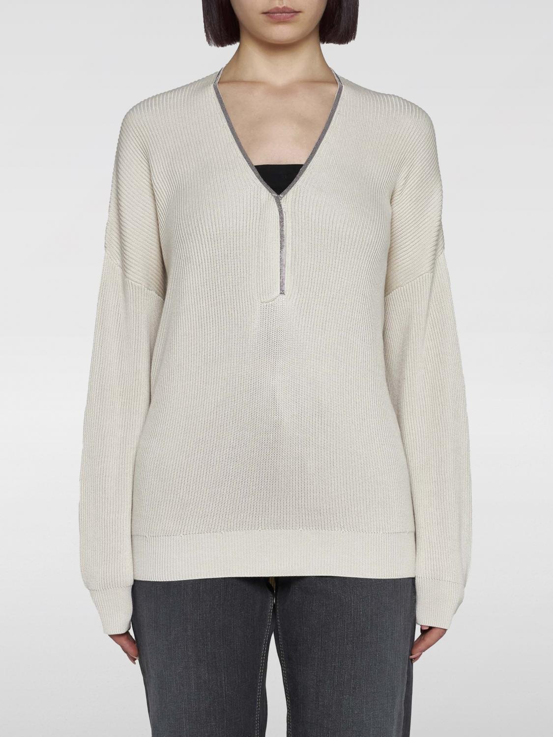 Shop Brunello Cucinelli Sweater  Woman Color White