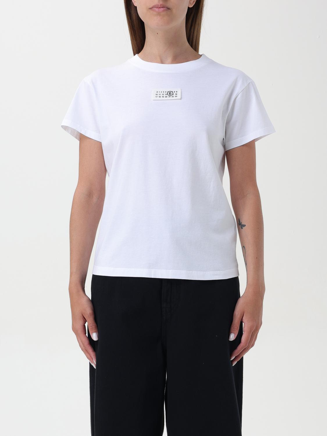 Shop Mm6 Maison Margiela T-shirt  Woman Color White