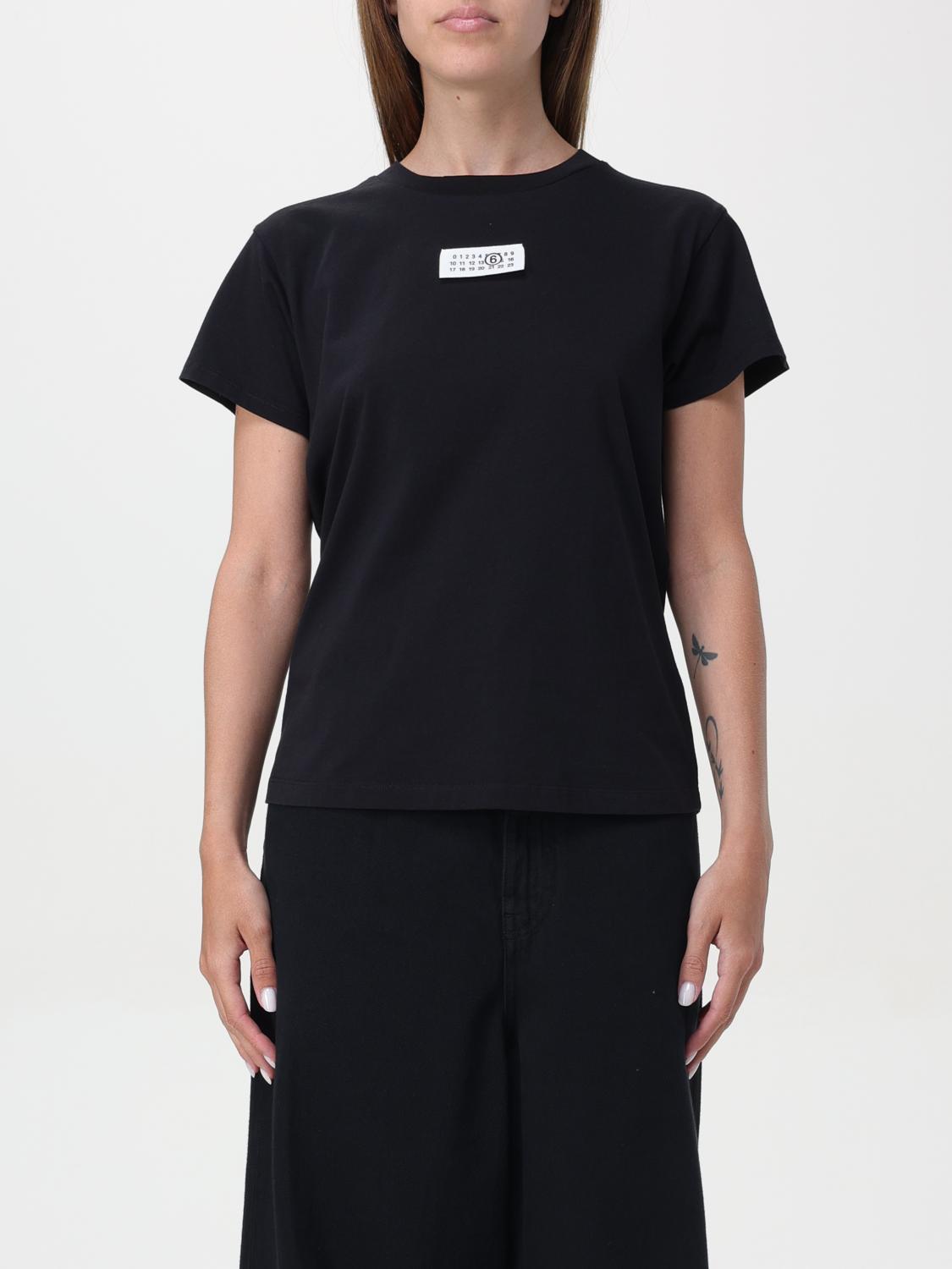 Mm6 Maison Margiela Mm6 By Maison Margiela Numeric Cotton Jersey T-shirt In Black