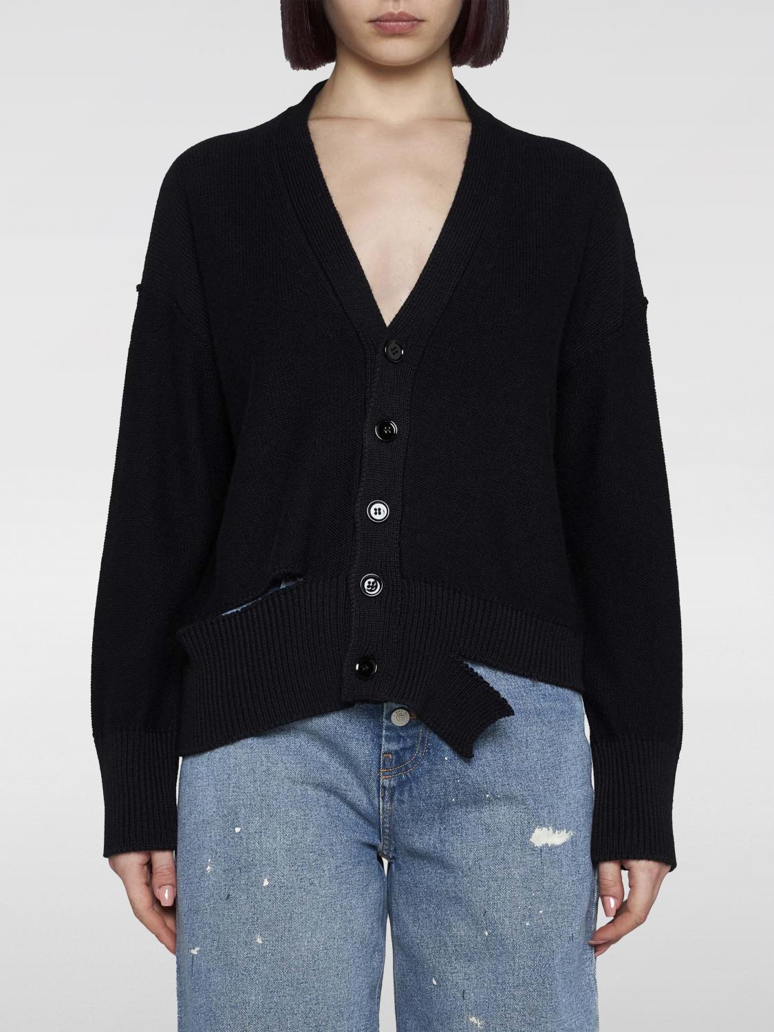 Shop Mm6 Maison Margiela Cardigan  Woman Color Black