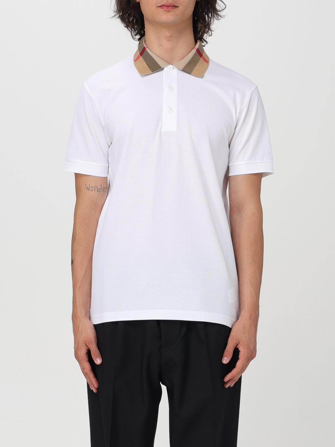 Shop Burberry Polo Shirt  Men Color White