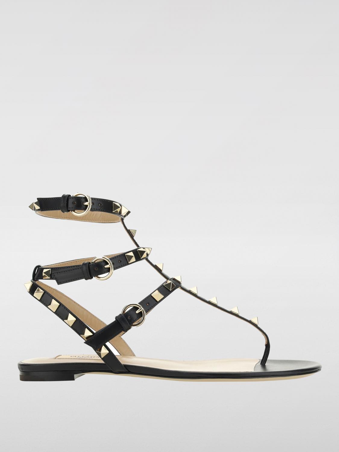 Shop Valentino Flat Sandals  Garavani Woman Color Black