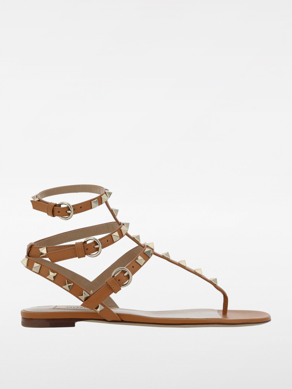 Shop Valentino Flat Sandals  Garavani Woman Color Cream