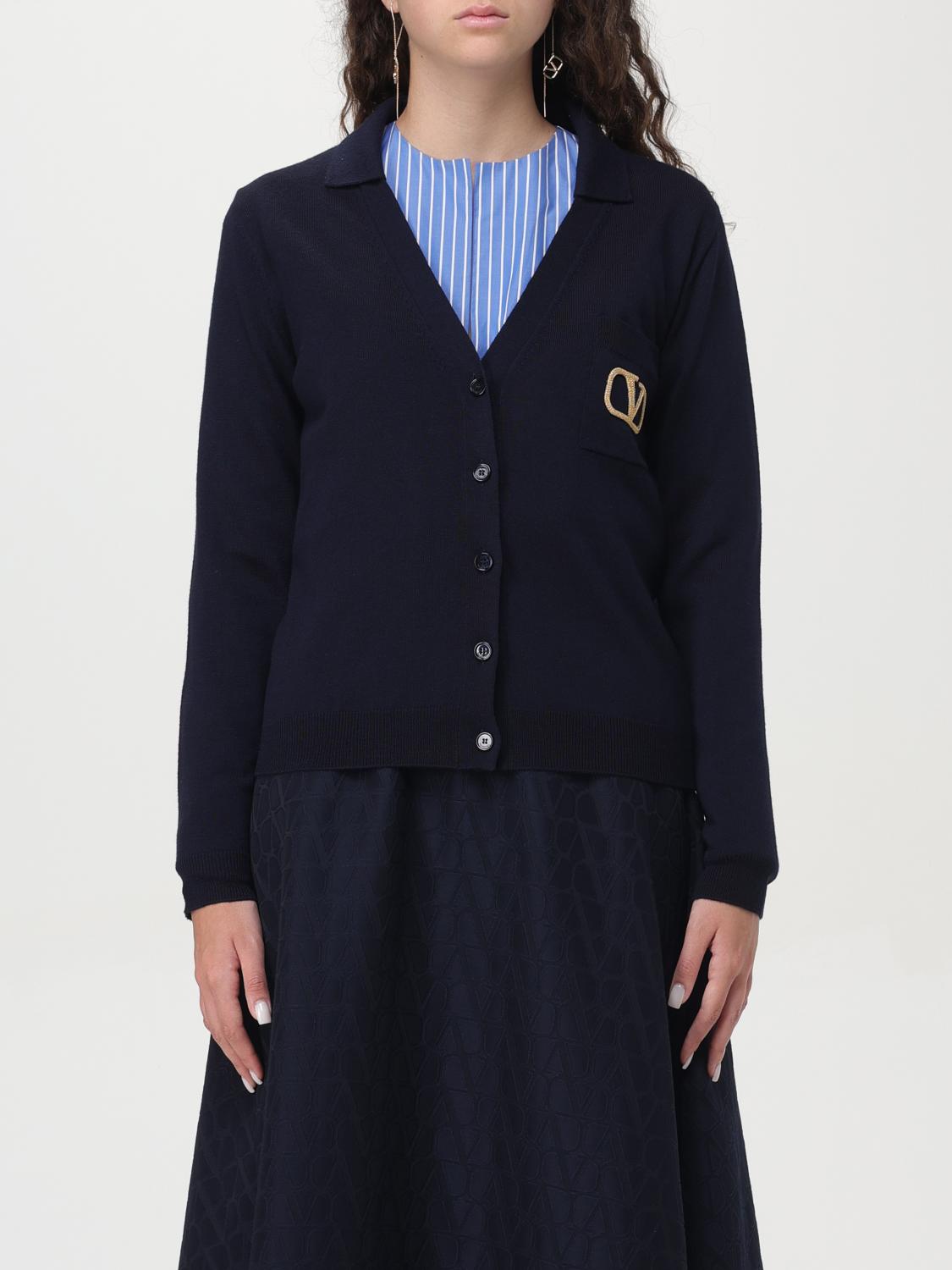 Shop Valentino Cardigan  Woman Color Blue In 蓝色