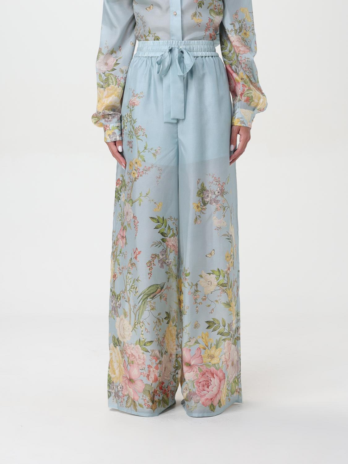 Shop Zimmermann Pants  Woman Color Blue In 蓝色