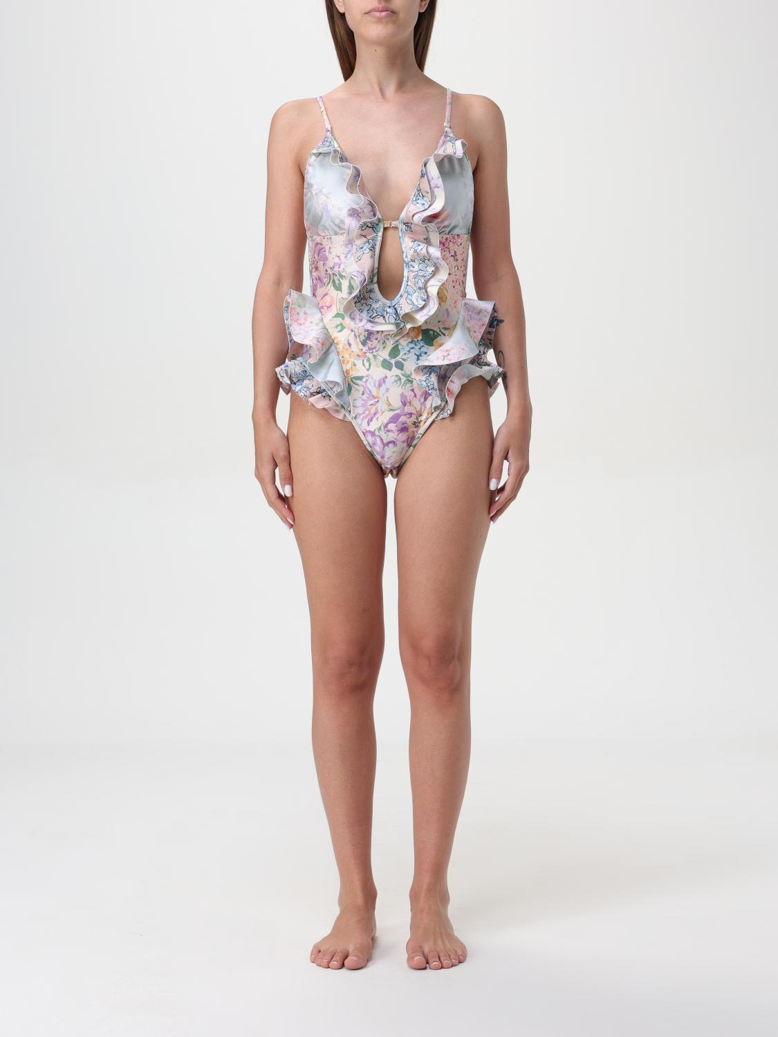 Shop Zimmermann Swimsuit  Woman Color Multicolor In 印花/多色