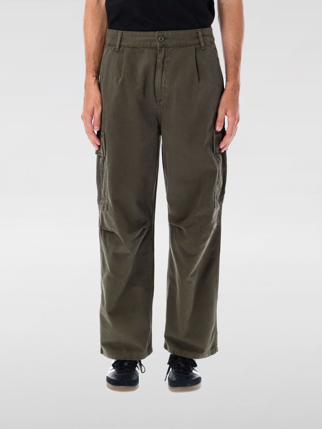 Shop Carhartt Pants  Wip Men Color Grass Green In Grasgrün