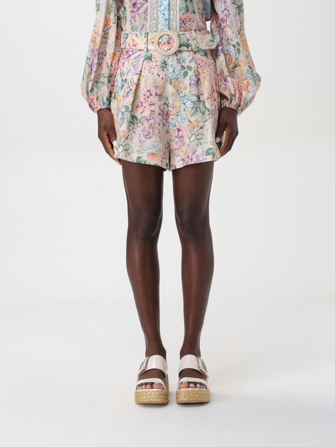 Shop Zimmermann Short  Woman Color Multicolor In 印花/多色