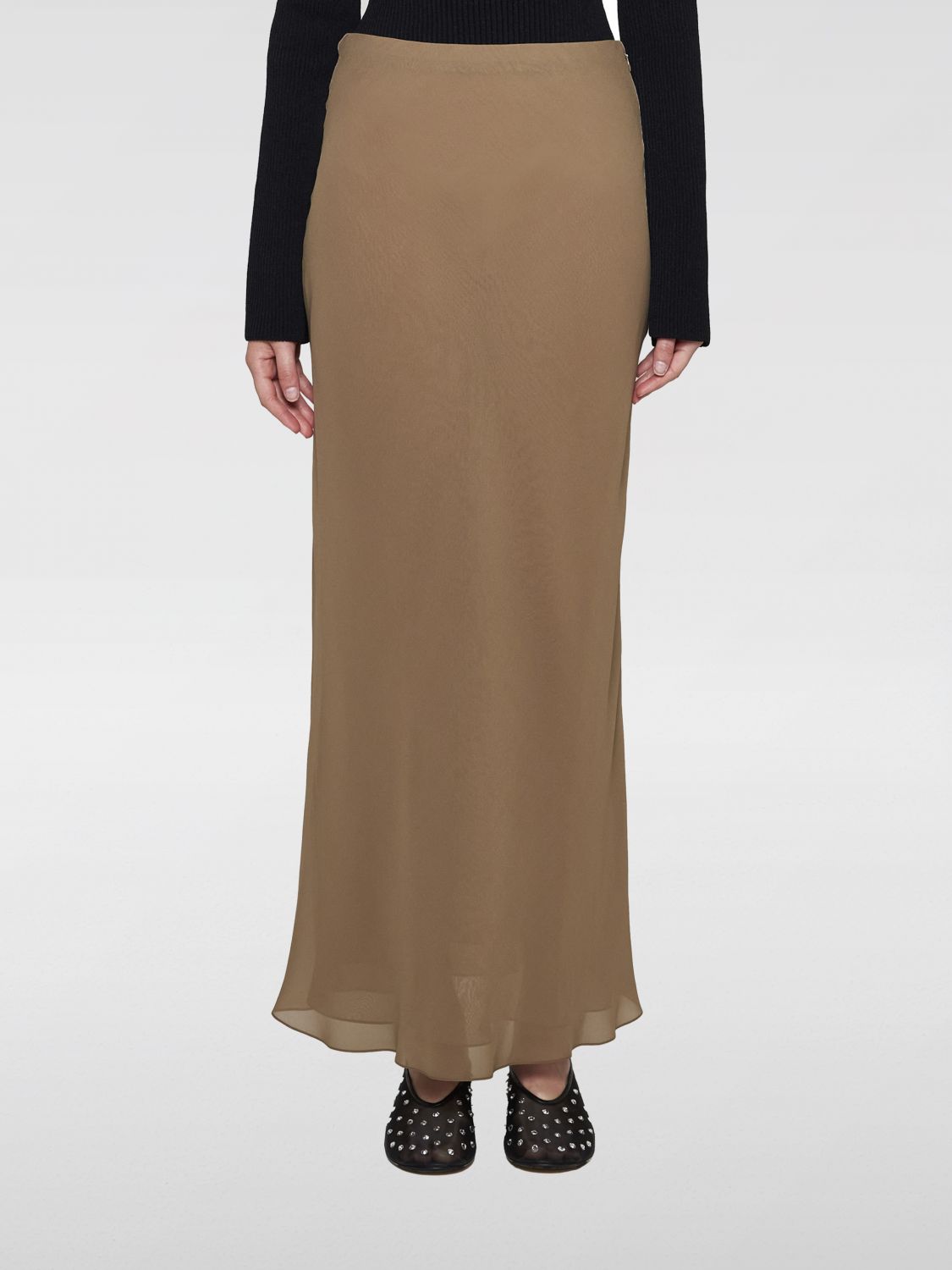 Shop Khaite Skirt  Woman Color Brown