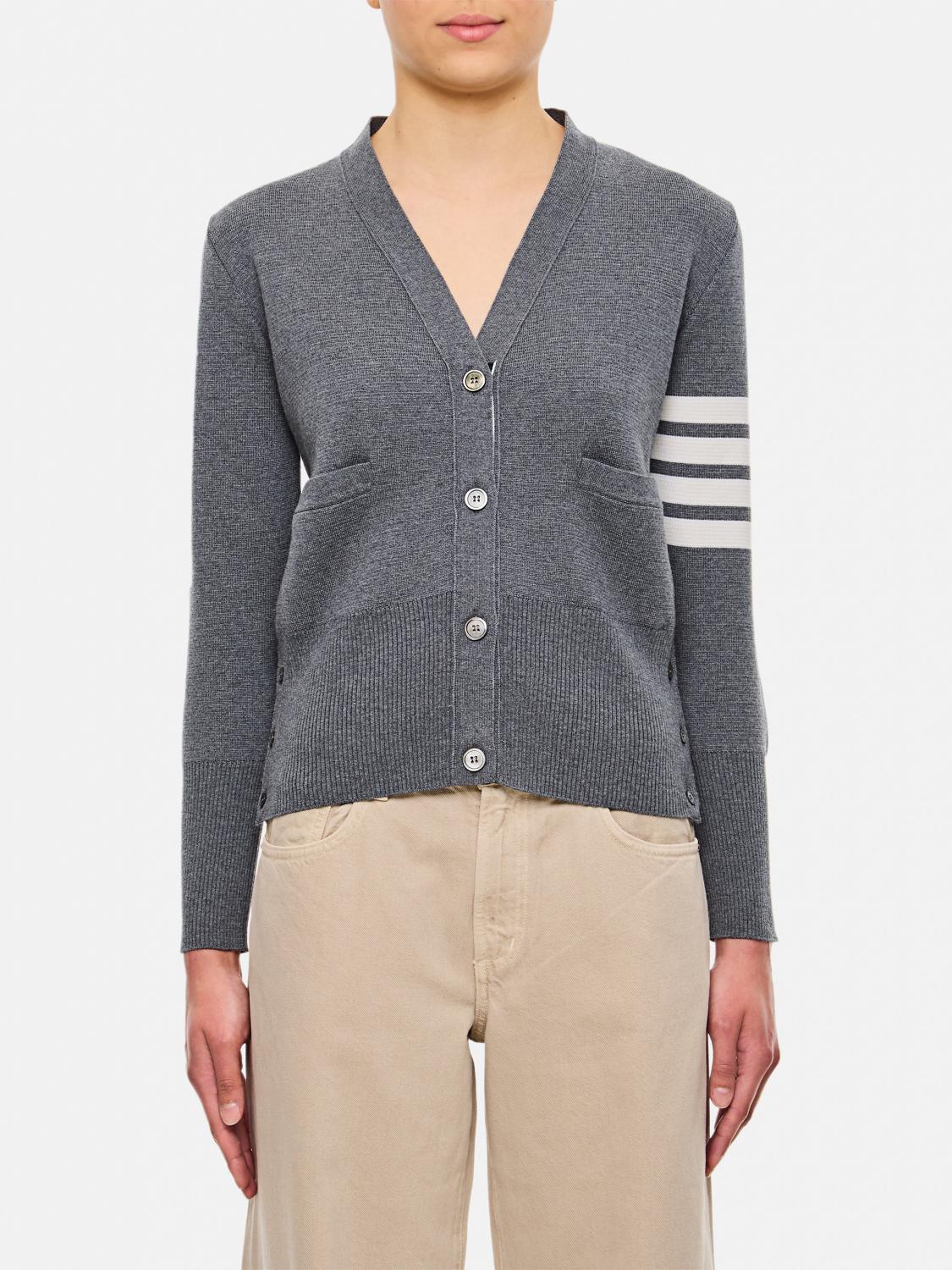 THOM BROWNE CARDIGAN THOM BROWNE WOMAN COLOR GREY F74205020