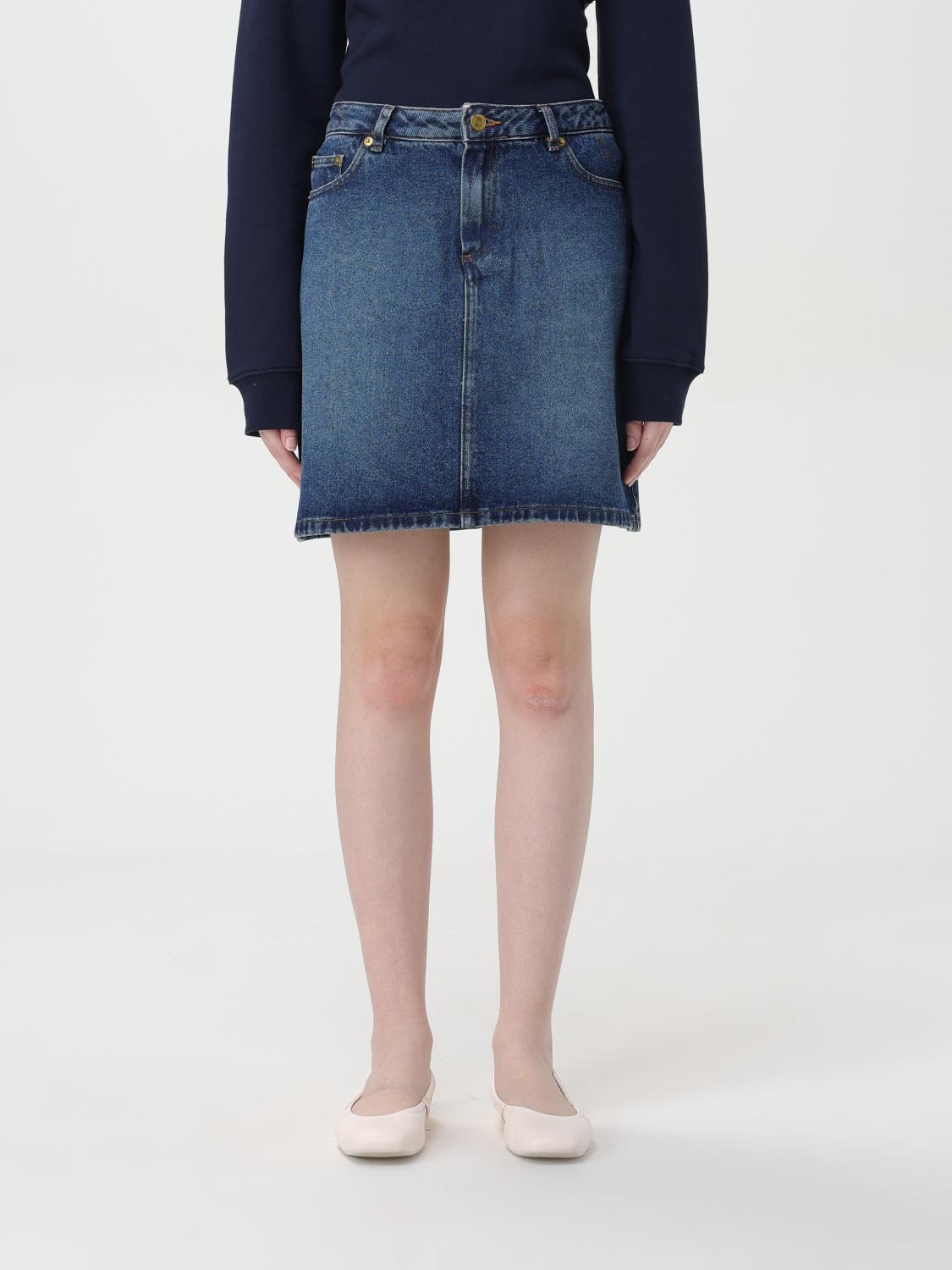 Shop Apc Skirt A. P.c. Woman Color Indigo