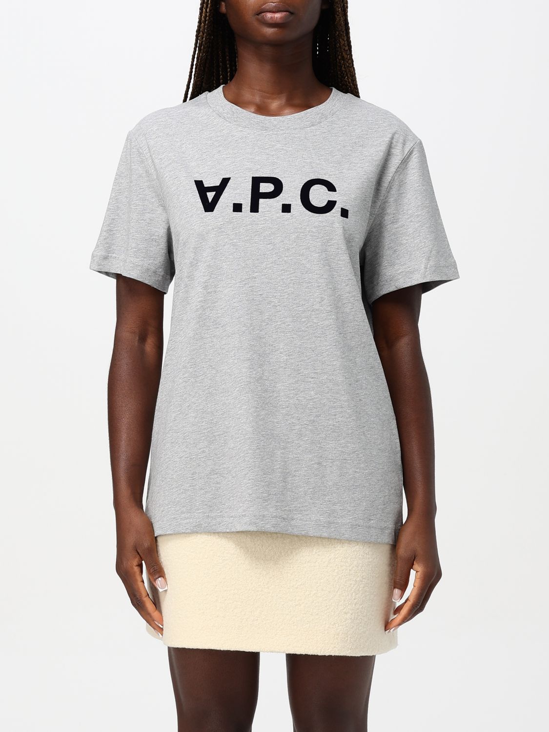 Shop Apc T-shirt A.p.c. Woman Color Grey In Grau