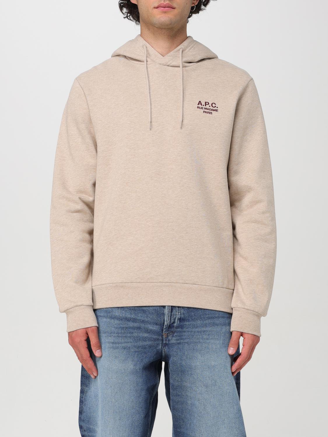 Shop Apc Sweatshirt A.p.c. Men Color Beige