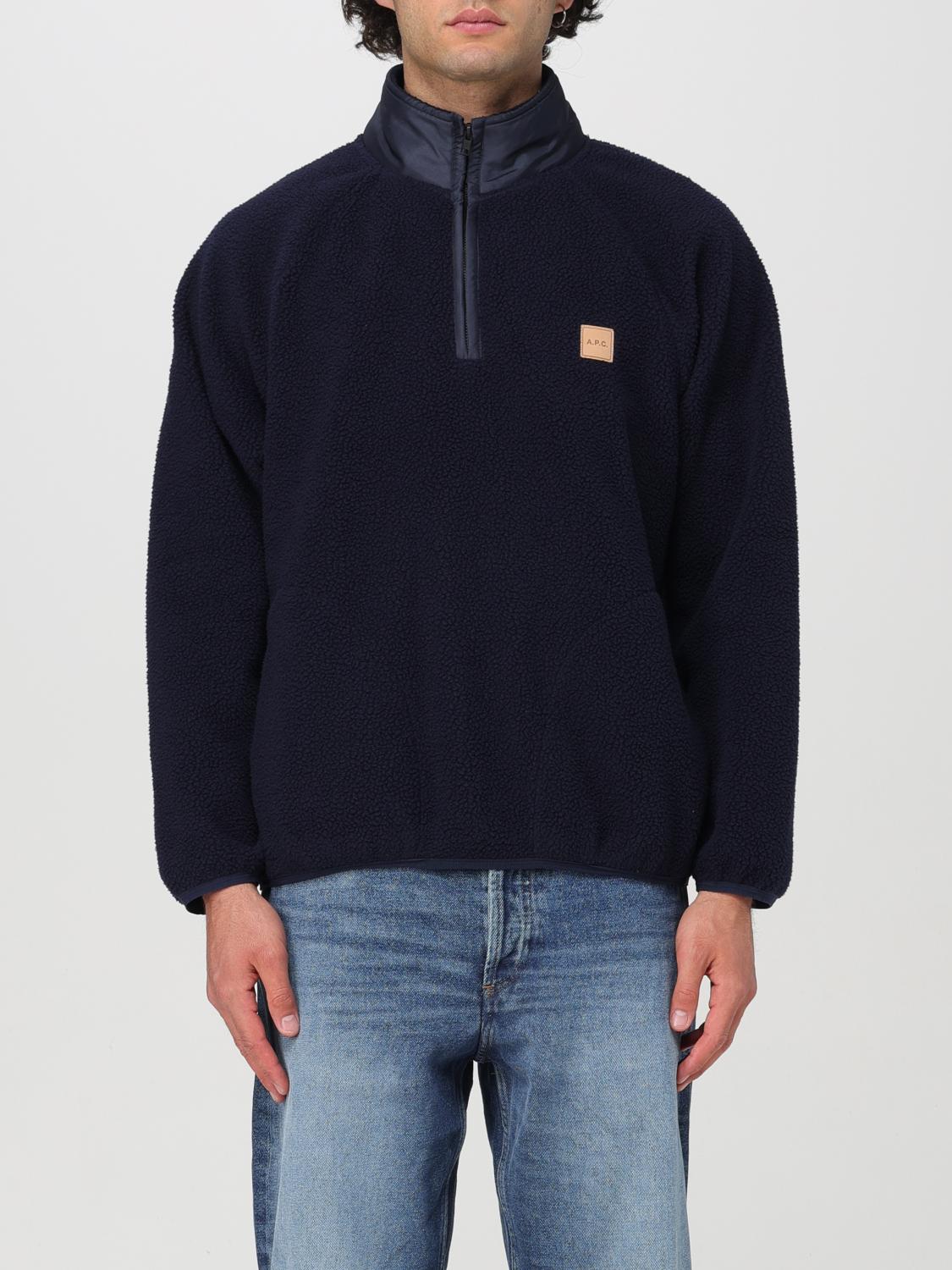 Shop Apc Sweatshirt A.p.c. Men Color Blue