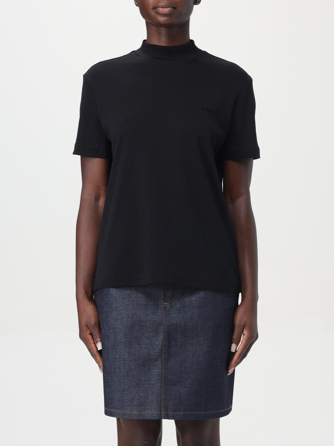 Shop Apc T-shirt A.p.c. Woman Color Black In Schwarz