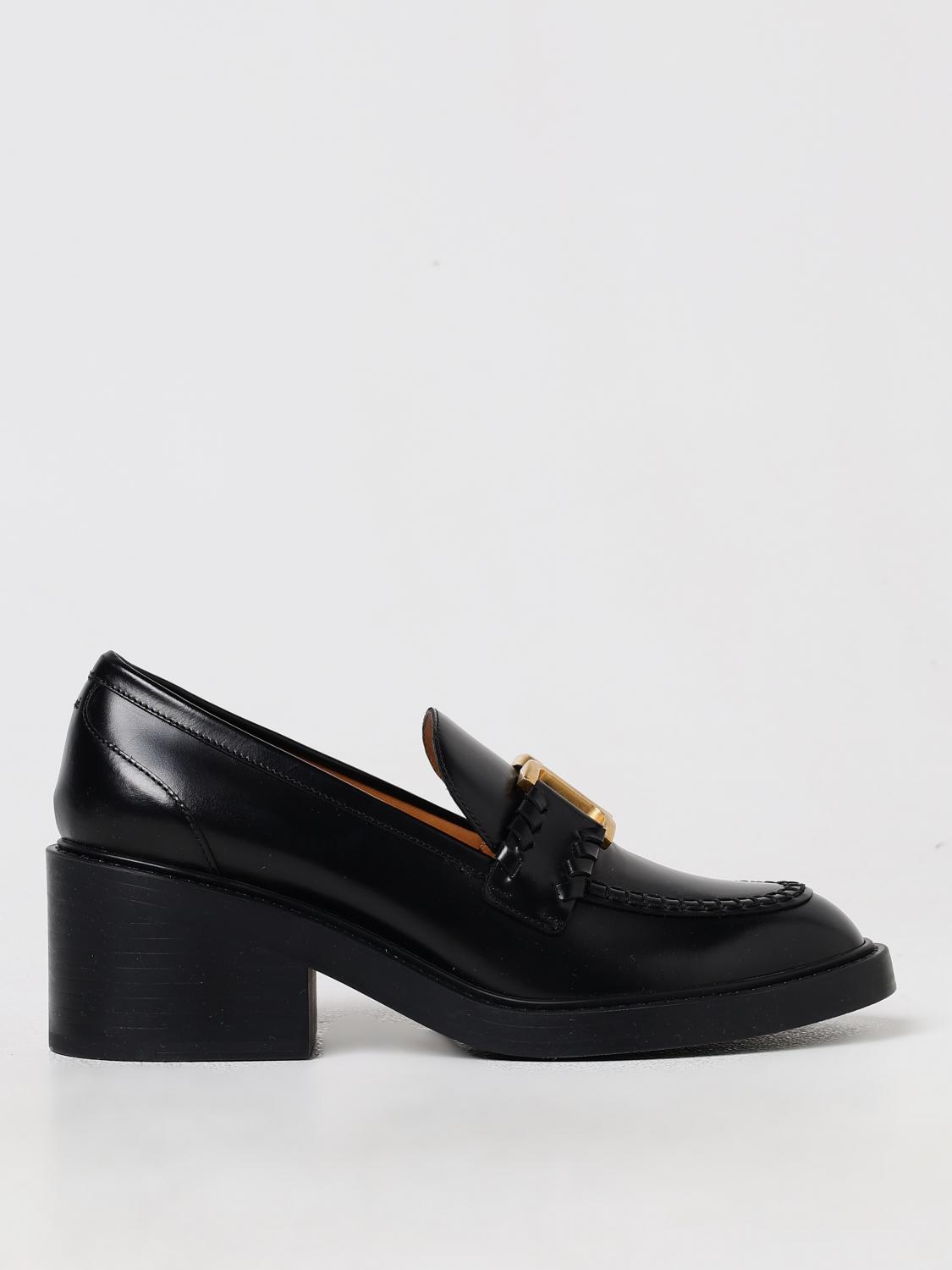 Shop Chloé Loafers  Woman Color Black In 黑色