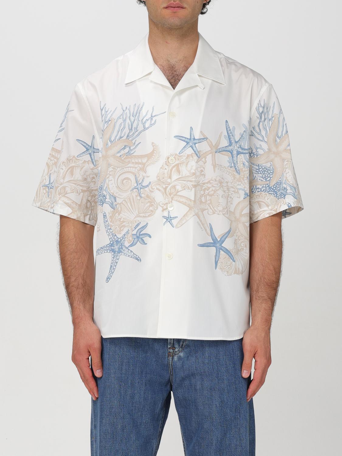 Shop Versace Shirt  Men Color White In 白色