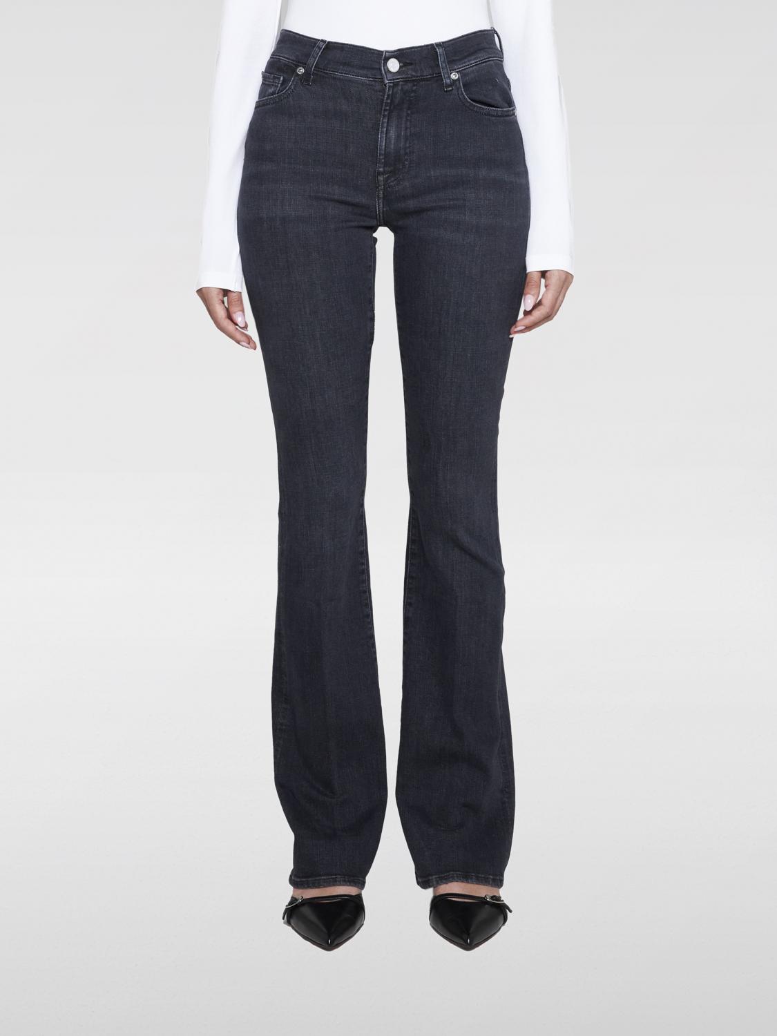 Shop 7 For All Mankind Jeans  Woman Color Black In Schwarz