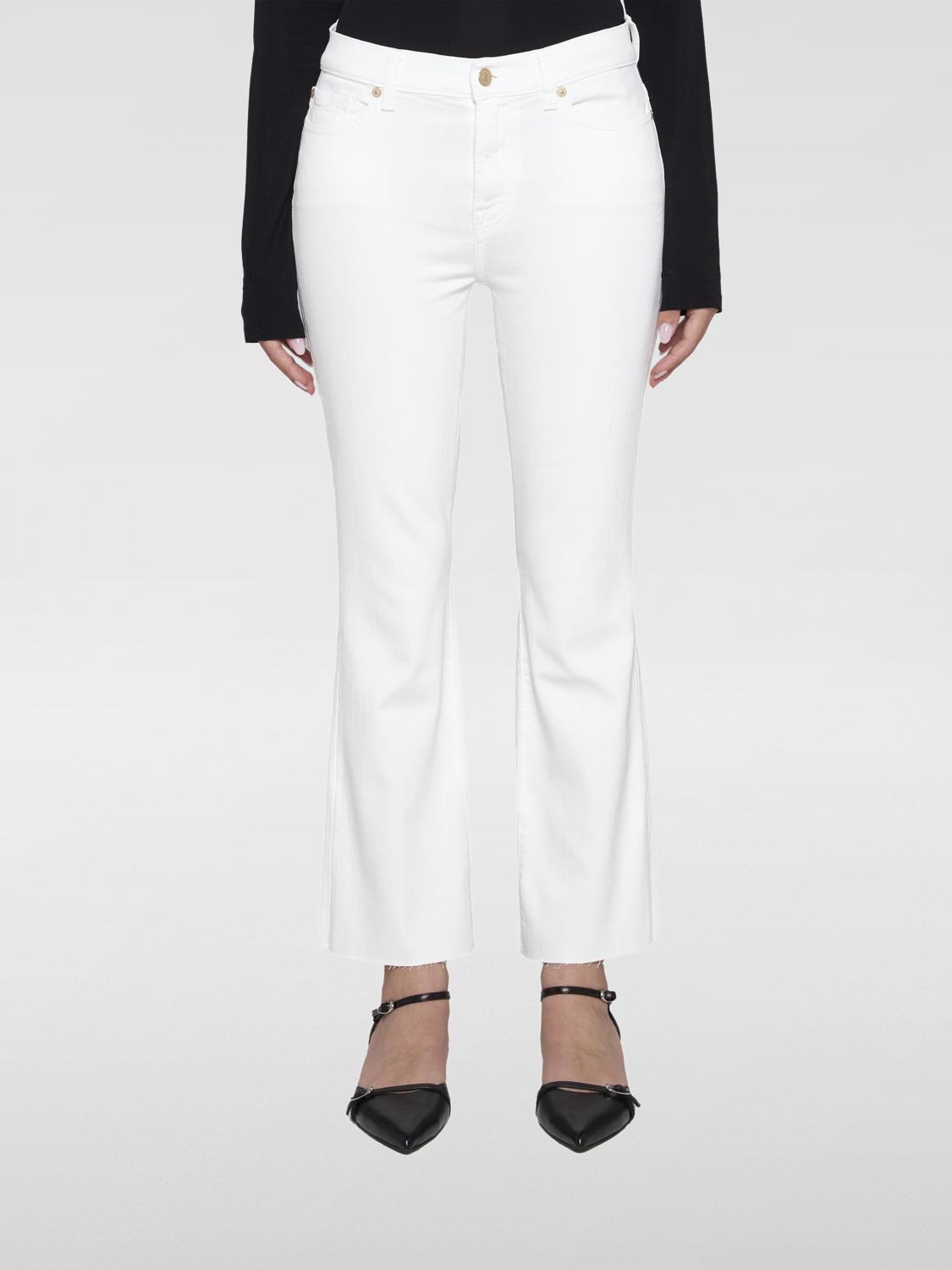 Shop 7 For All Mankind Jeans  Woman Color White In Weiss