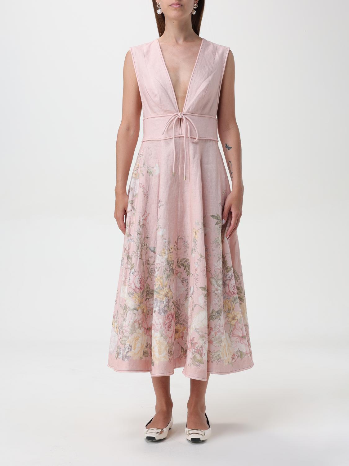 Shop Zimmermann Dress  Woman Color Pink In 粉色