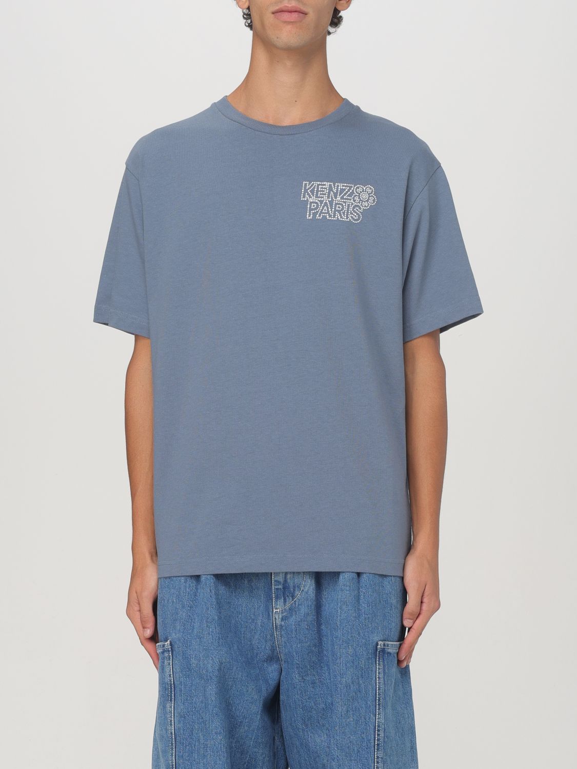 Shop Kenzo T-shirt  Men Color Blue In Blau