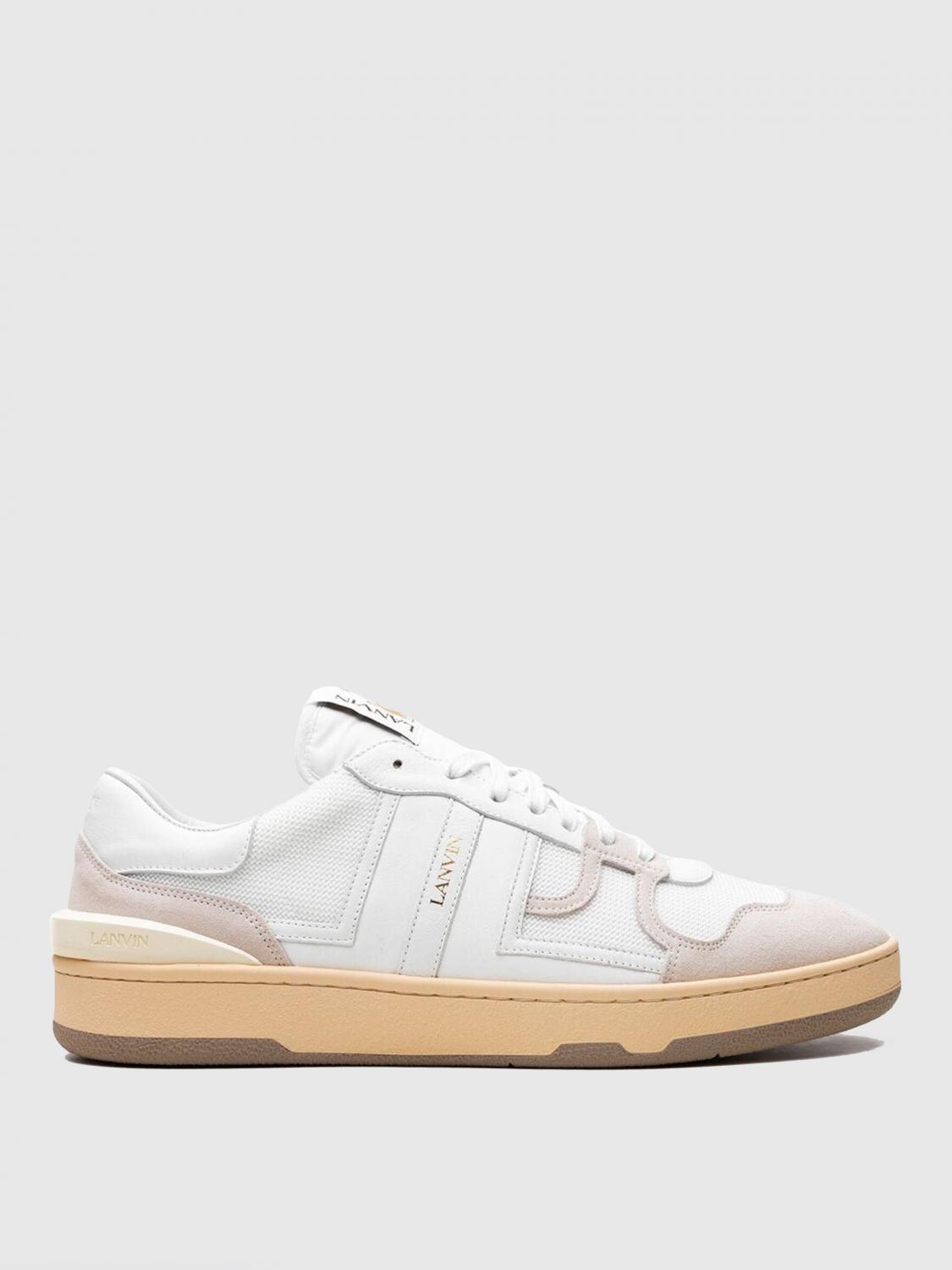 Lanvin Mesh And Leather Clay Sneakers With In Weiss