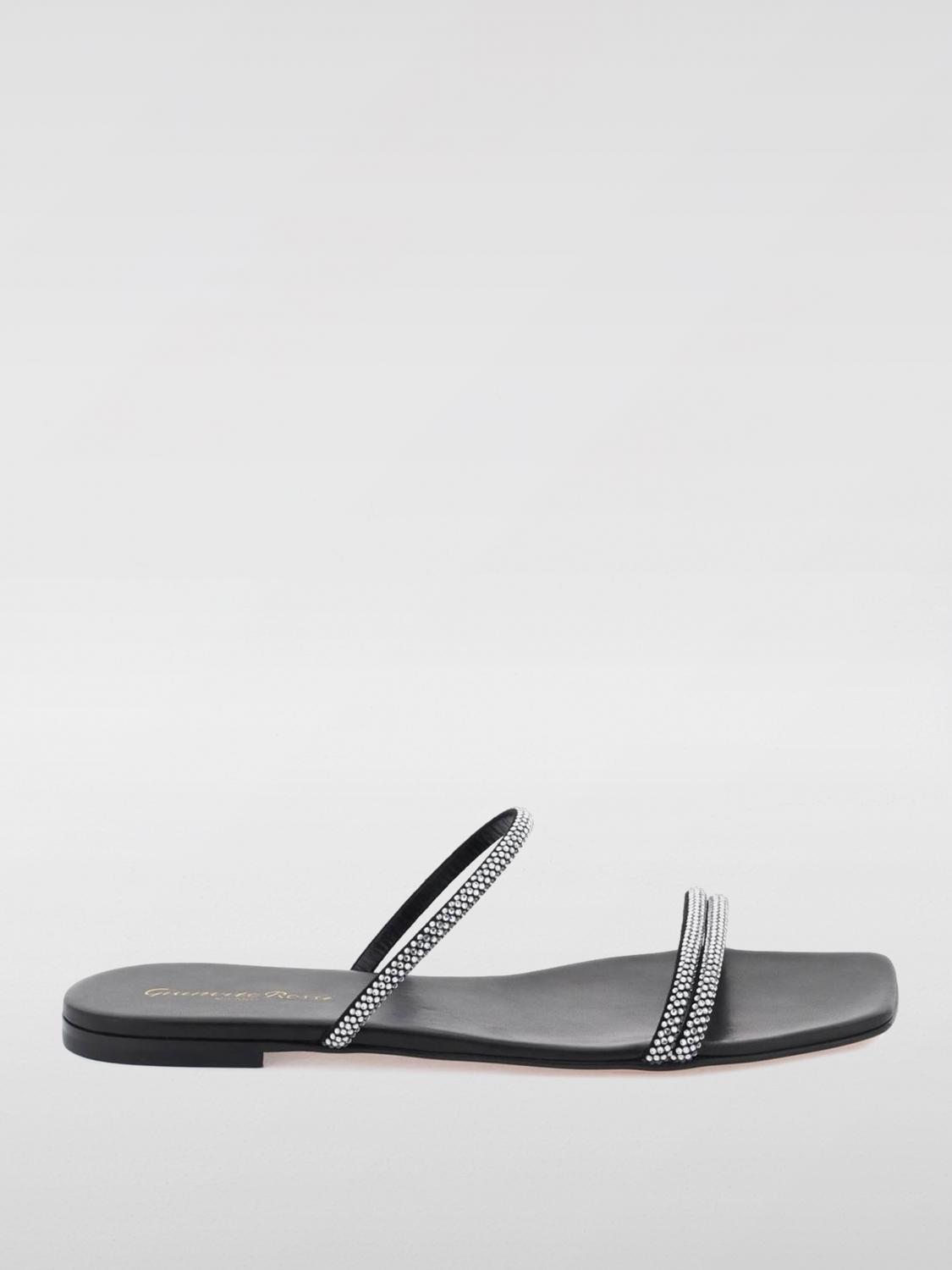 Shop Gianvito Rossi Flat Sandals  Woman Color Black In 黑色