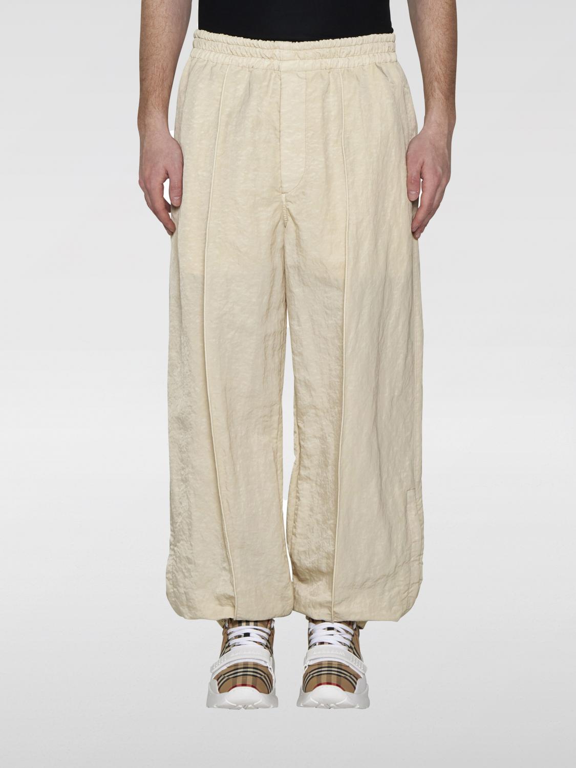 Shop Burberry Pants  Men Color Beige In 米色