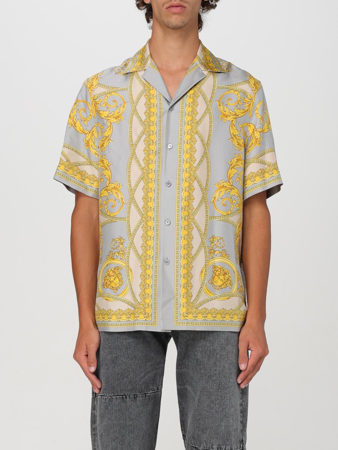 Shop Versace Shirt  Men Color Grey