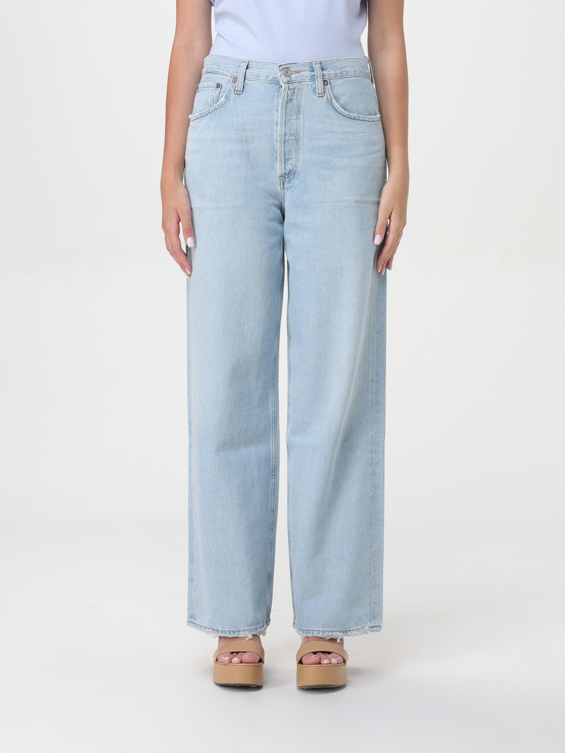Agolde Belt-loop Jeans In Sky Blue