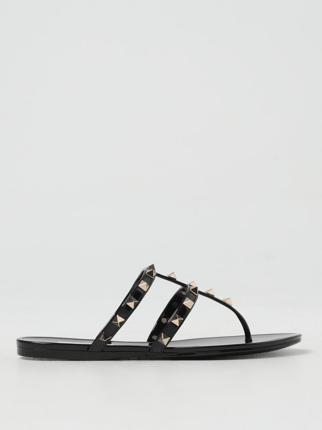 Shop Valentino Flat Sandals  Garavani Woman Color Black