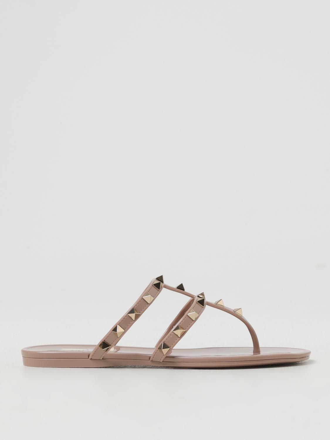 Shop Valentino Flat Sandals  Garavani Woman Color Blush Pink