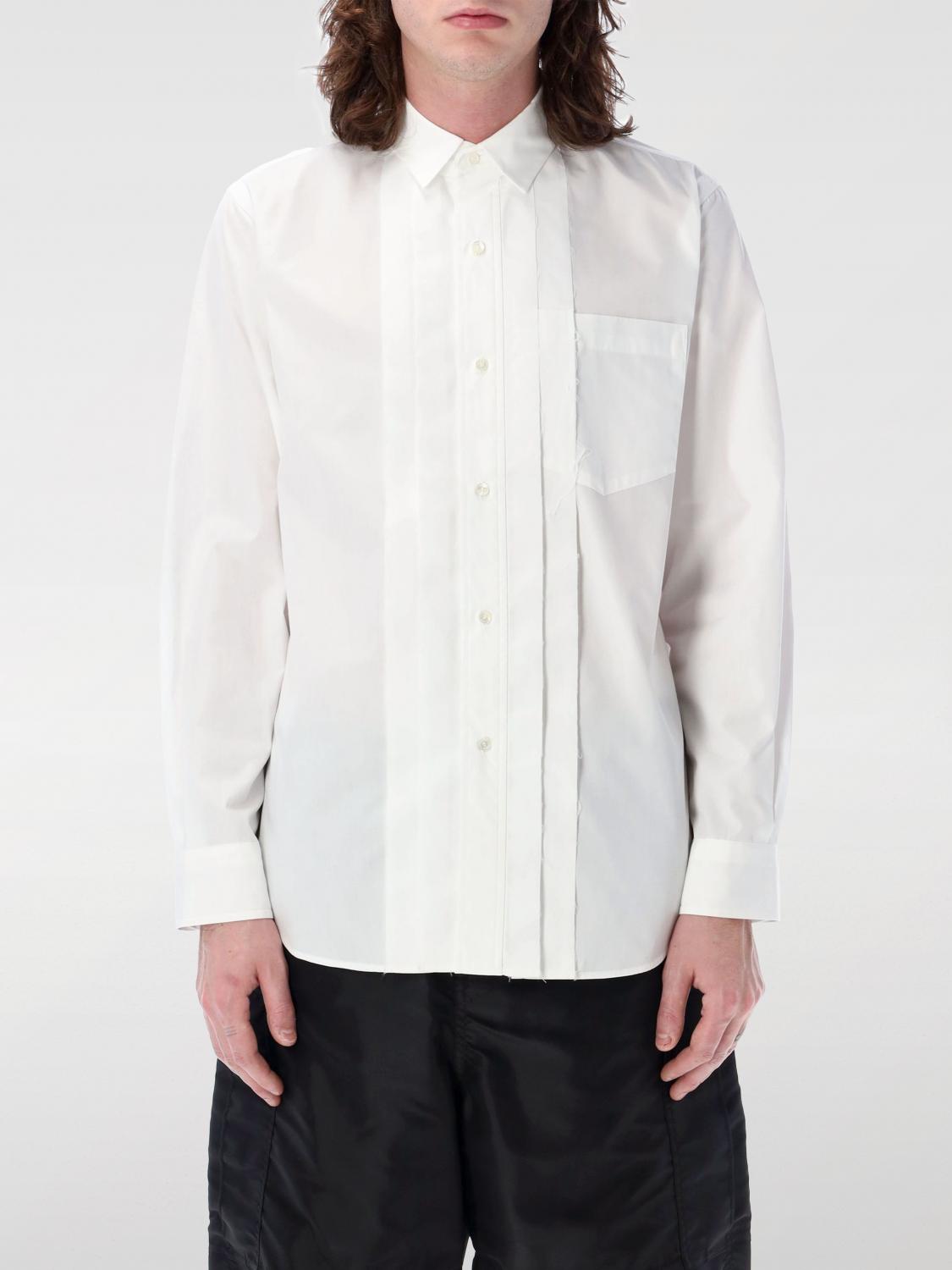 Shop Sacai Shirt  Men Color Beige In 米色