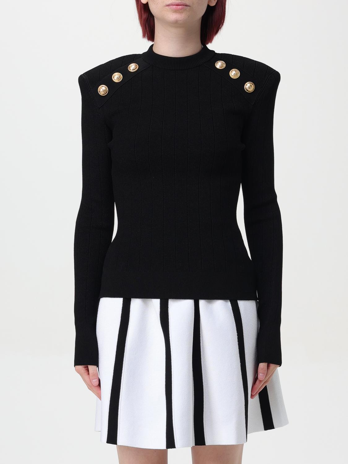 Shop Balmain Sweater  Woman Color Black In 黑色