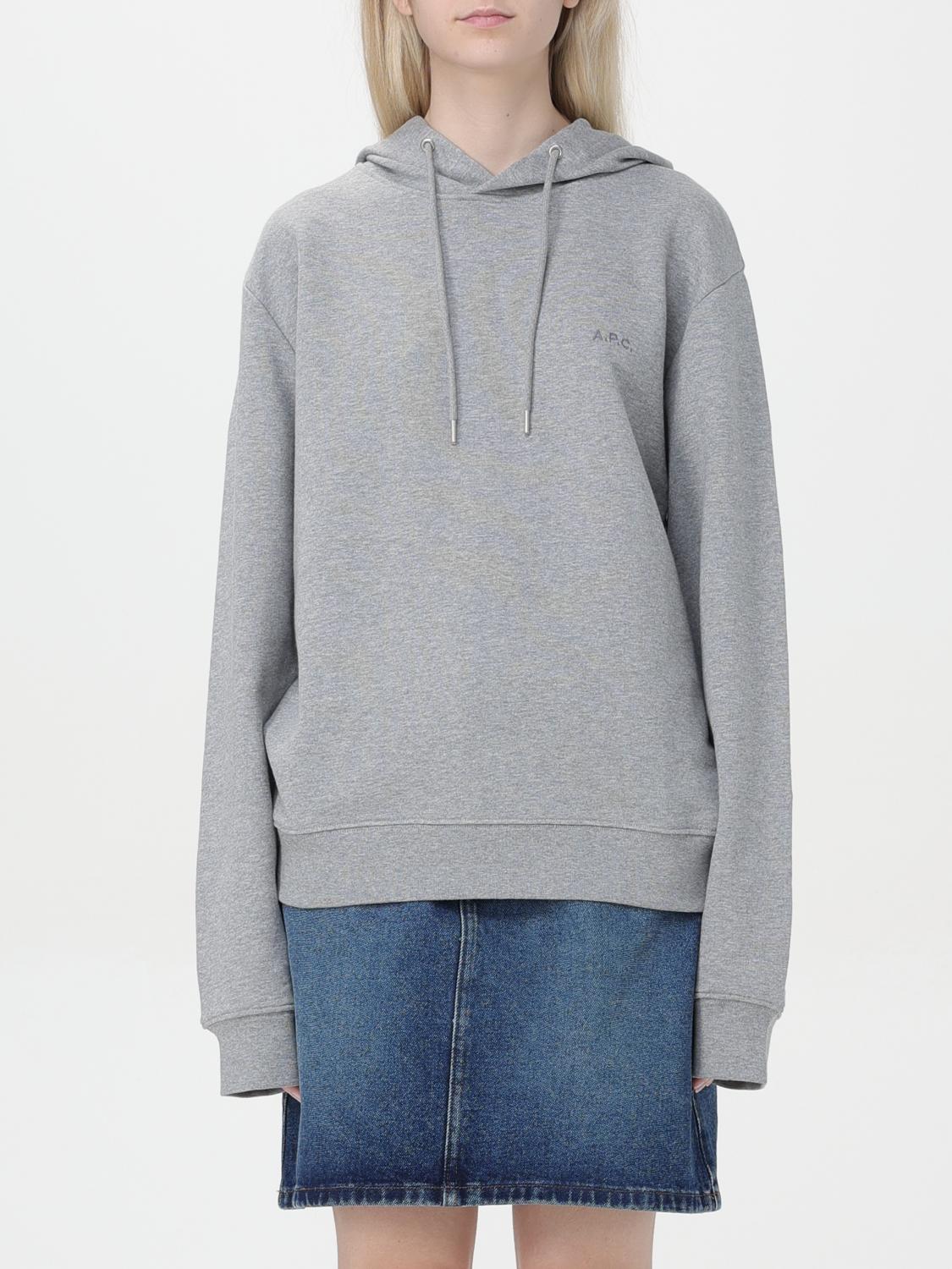 Shop Apc Sweatshirt A.p.c. Woman Color Grey